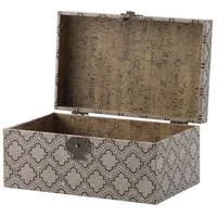 Brown Decorative Boxes - Blue, Brown, Multi-Color - Set of Three