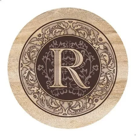 Monogram Coaster Fleur De Lis Living Letter: R