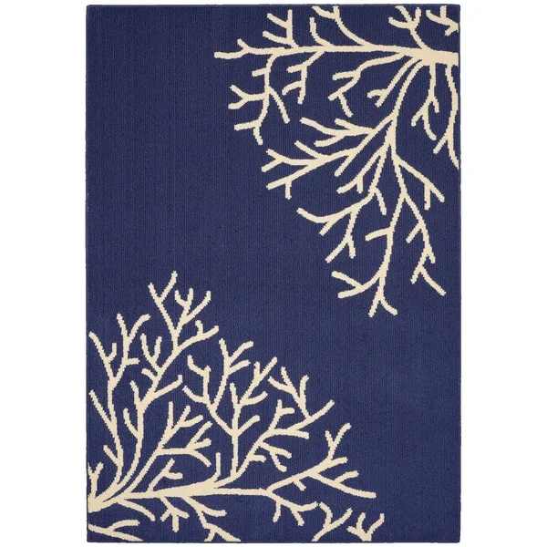 Garland Rug Sea Coral Indigo/Ivory 5 ft. x 7 ft. Area Rug