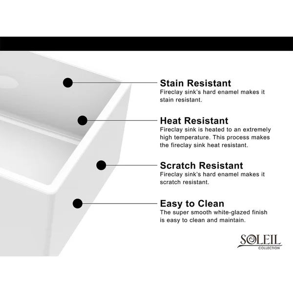 Soleil SSFC30FLT 30x22 x 18x22 Farmhouse Kitchen Sink