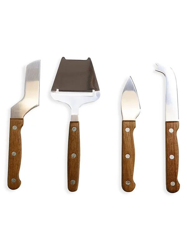 Toscana Monogram Circo Cheese Cutting Board Tools Set - Brown-M