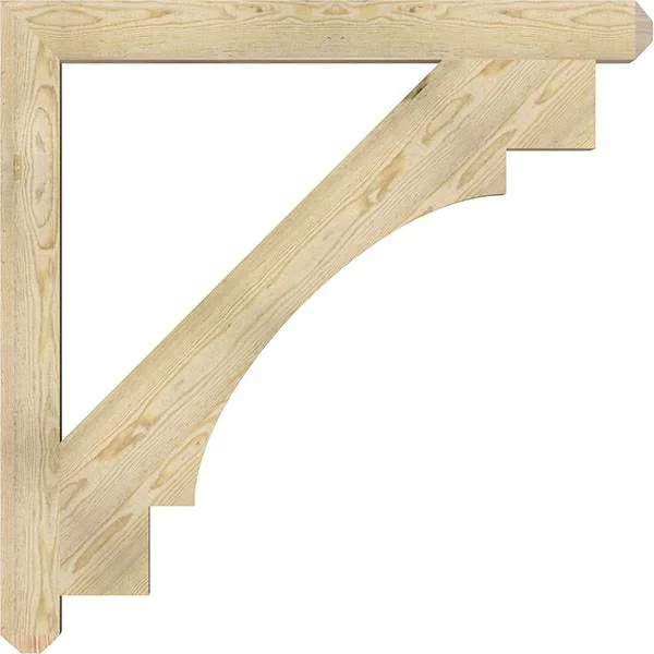 Ekena Millwork BKT04X44X44MRC04RDF 4x22W x 44x22D x 44x22H Merced Craftsman Rough Sawn BRACKET, Douglas Fir