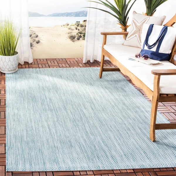 Safavieh Courtyard Navy - Grey Area Rug; 8& x 11&