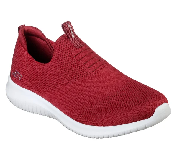 Skechers Women's Ultra Flex First Take Slip-On Sneaker, Red