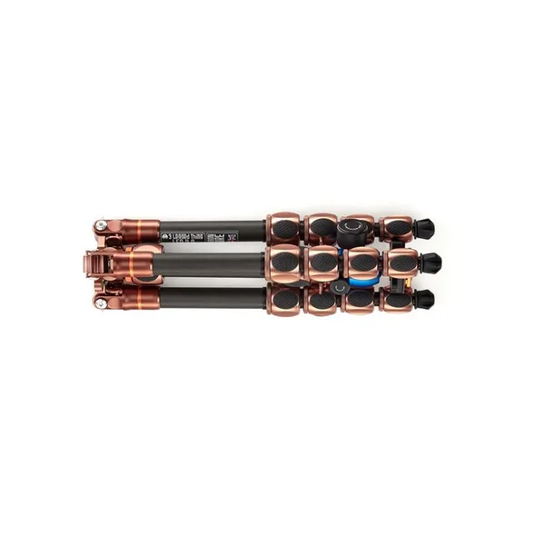 3 Legged Thing Leo 2.0 Carbon Fiber Tripod System & AirHed Pro Lever Ball Head - 66 lb Capacity, Earth Bronze & Ocean Blu