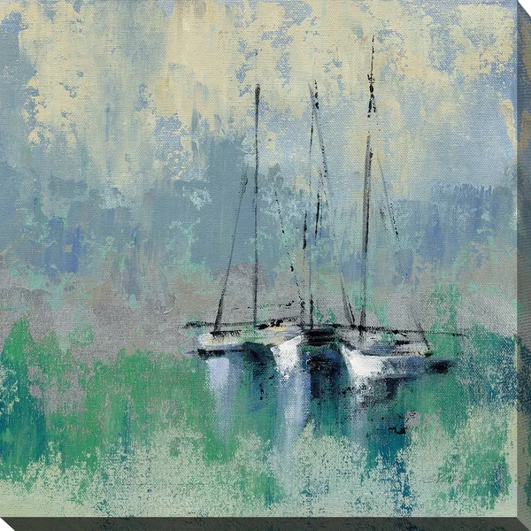 Picture Perfect International Silvia Vassileva Boats in The Harbor II Giclee Stretched Canvas Wall Art - Size: 18 x 18