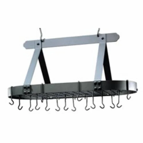 Old Dutch Graphite Oval Pot Rack with Grid and 16 Hooks
