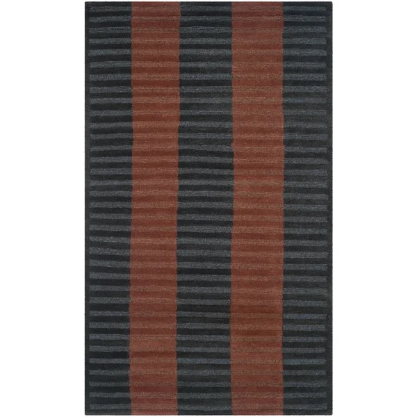 Safavieh Hand-Knotted Nepalese Dark Beige/ Navy Wool Rug (4' x 6')