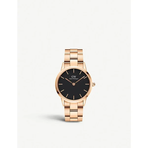 Daniel Wellington Rose Gold Black Iconic Link 36mm
