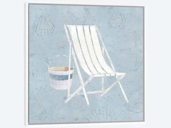 Framed Canvas Art (White Floating Frame) - Serene Seaside III by James Wiens ( Decorative Elements art)
