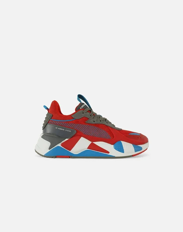 Puma Boys RS-X Shoes High Risk Red/Steel/Blue Size 06.0
