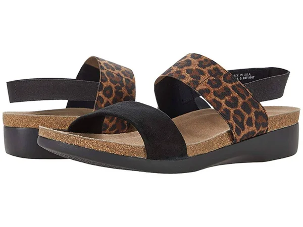 Munro Pisces Black Leopard Sandal (Women) 10.5 - WW, Black Leopard