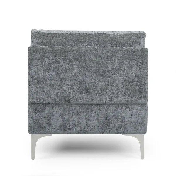 Makenleigh Contemporary Fabric Chaise Lounge Gray/Silver