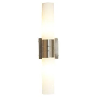 Wade Logan Townsville 2-Light Tube Wall Sconce Bulb Type: 2 x 60W T10 Medium Base Incandescent, Finish: Brushed Nickel