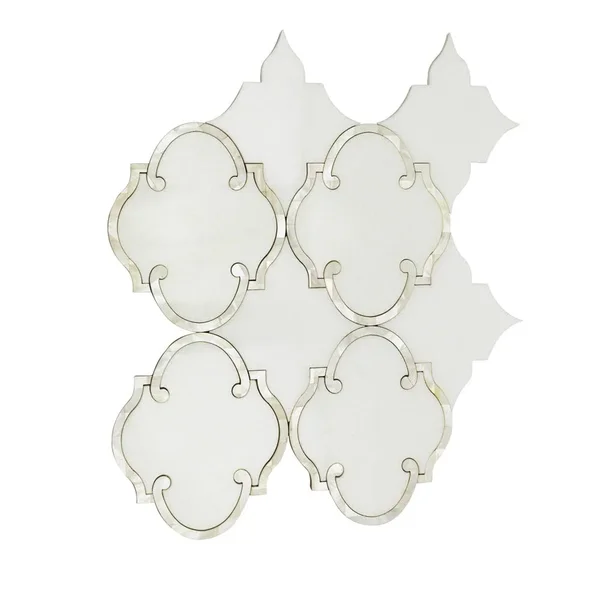 Tilebar Highland Marrakesh White Thassos with Pearl Shell Tile