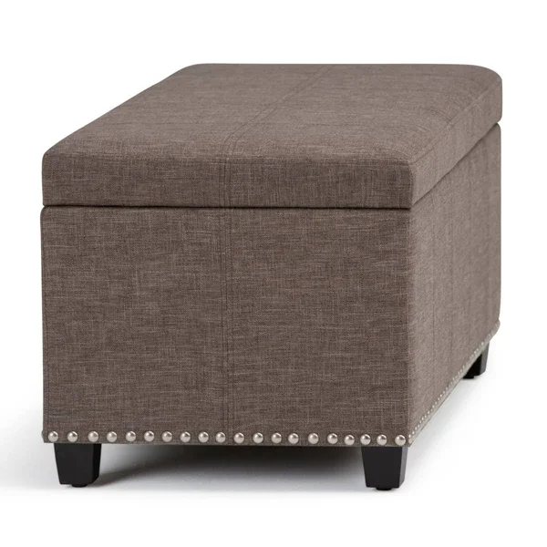 Simpli Home Amelia Storage Ottoman Bench - Tanners Brown