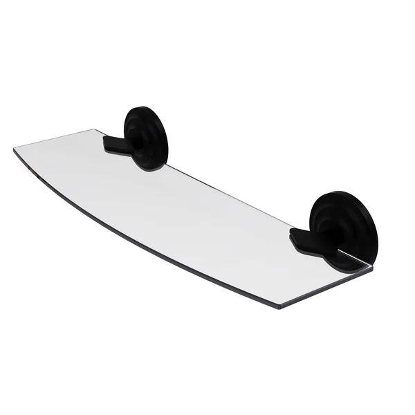 Allied Brass Que New Collection 18x22 Glass Shelf Matte Black - 18 inches x 5 inches