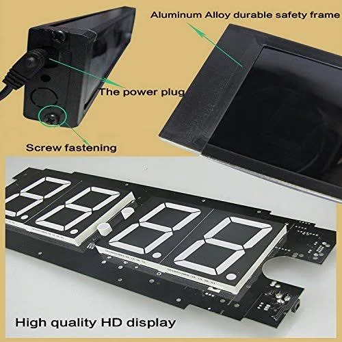 Ganxin Multifunctional 1'' High 6 Digits LED Wall Clock - with Countdown/up Digital Timer, 12/24-hour Real Time Clock, Stopwatch