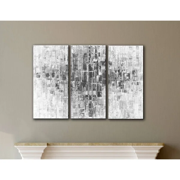 ArtWall Susanna Shaposhnikova&s Black and White, 3 Piece Gallery Wrapped Canvas Set - 36x72