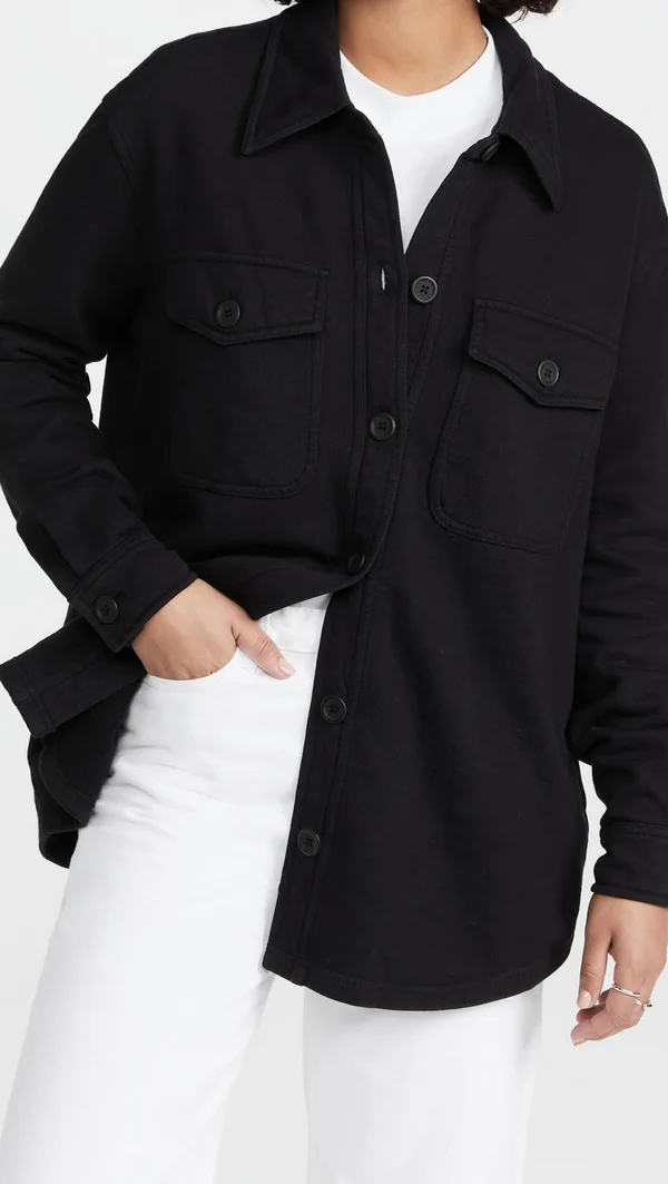 Good American Essentials Fleece Shacket