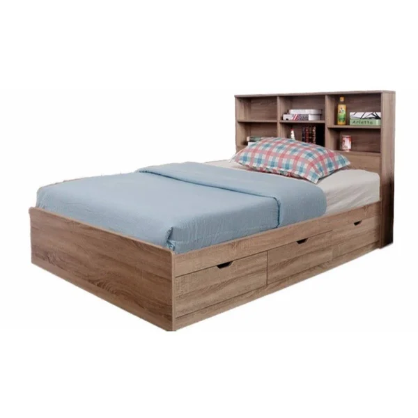 Benzara Modern Style Brown Finish Twin Size Chest Bed with 3 Drawers