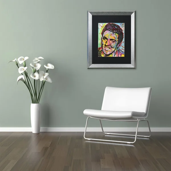 Trademark Art Elvis by Dean Russo Matted Framed Painting Print Size: 14x22 H x 11x22 W x 0.5x22 D