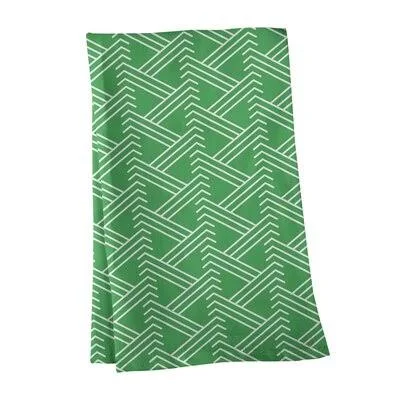 Classic Zig Zag Tea Towel Brayden Studio Color: White/Light Green, Material: Cotton Twill