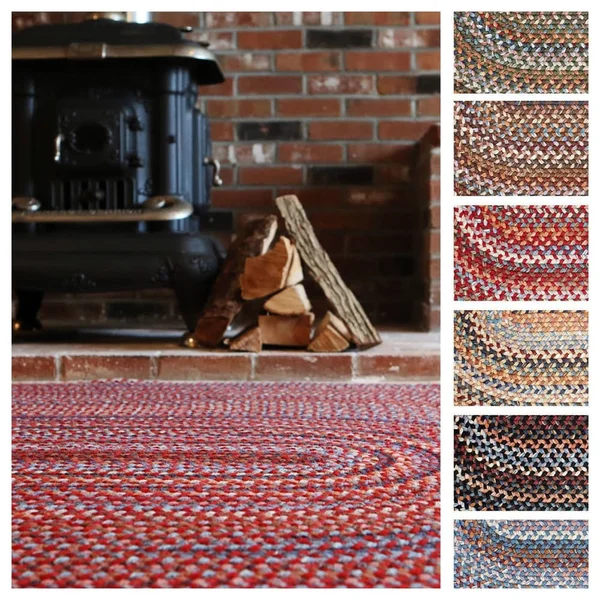 Augusta Oval Braided Wool Rug by Rhody Rug (2& x 4&) (Blue Dragon - 2& x 4& Runner)