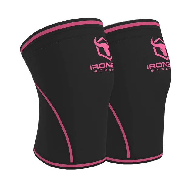 7mm Knee Sleeves - Black/Pink, L