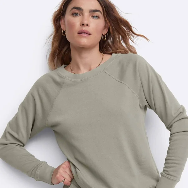 Organic Terry Raglan Sweatshirt Sage - 3X