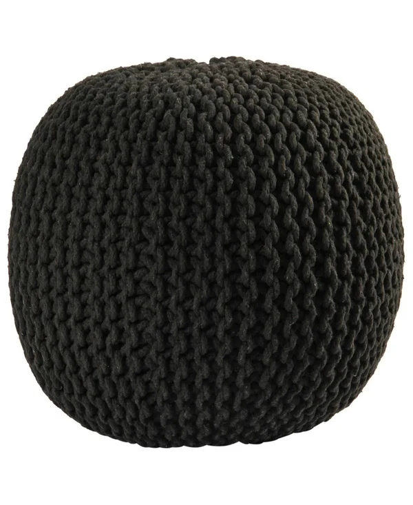 Pouf Ottoman Cotton Rope - Red, 16-inch, 18 x 18 x 16