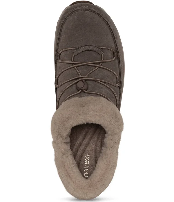 Aetrex Chrissy Waterproof Suede Faux Fur Lined Ankle Booties - 42(10.5/11M)