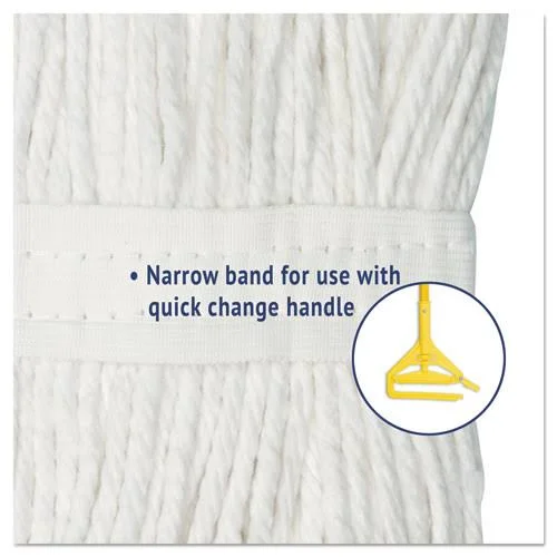 Rubbermaid Swinger Loop Wet Mop Heads - Cotton/Synthetic, White, Small, 6/Carton