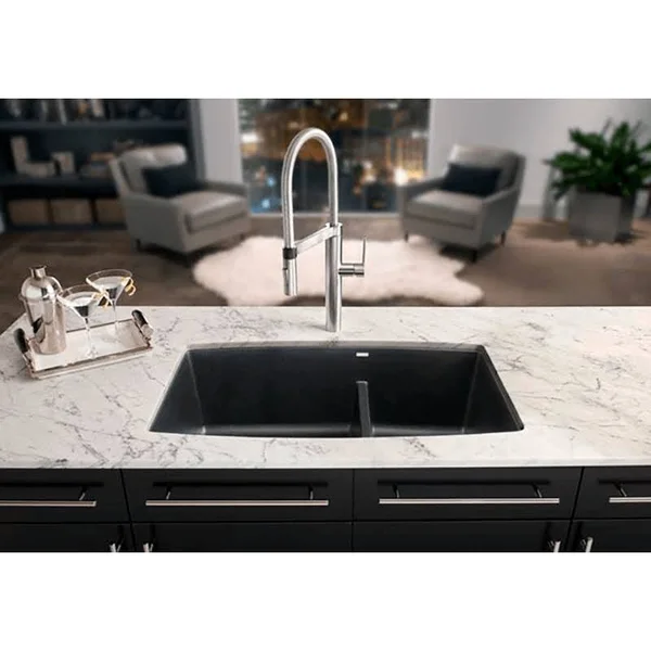 Blanco 441315 Performa Truffle Undermount Double Bowl Silgranit Kitchen Sink
