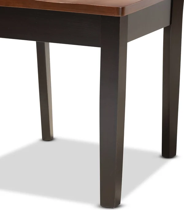Baxton Studio Elodia Modern and Contemporary Transitional Two-Tone Dark Brown and Walnut Brown Finished Wood 5-Piece Dining Set