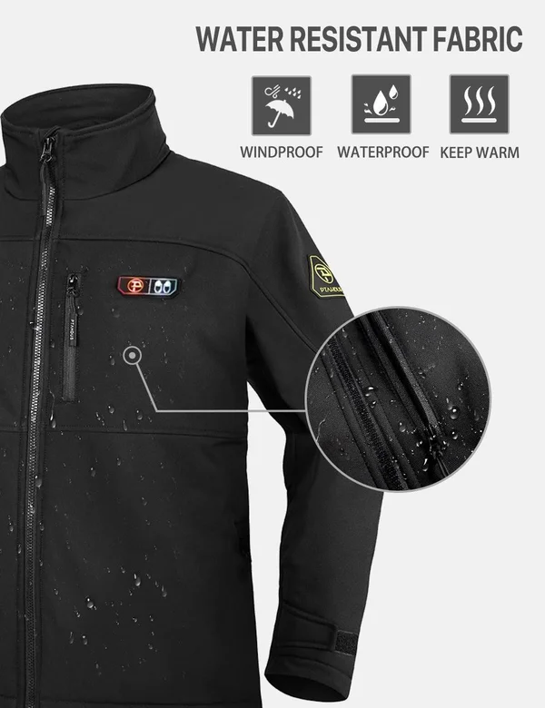 PTAHDUS Mens 5 Zone Heated Jacket with Battery Kit M