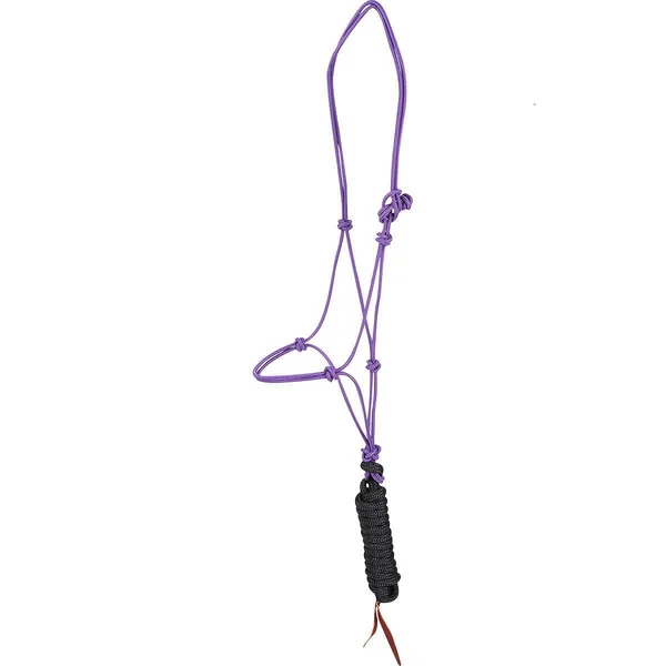 Classic Equine Premium Rope Halter w/Lead - Purple, Average