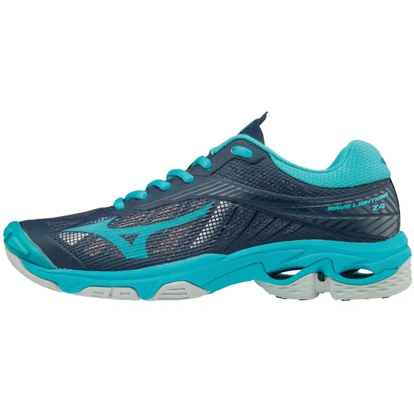 Mizuno Wave Lightning Z4 Navy/Aqua Women's Volleyball Shoes, Size: 7.5