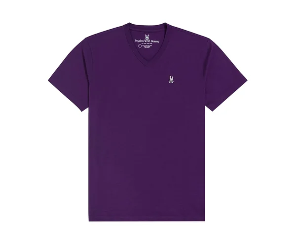 Psycho Bunny Classic V-Neck Varsity Purple Men's Tee Shirt B6U100N1PC-VRP