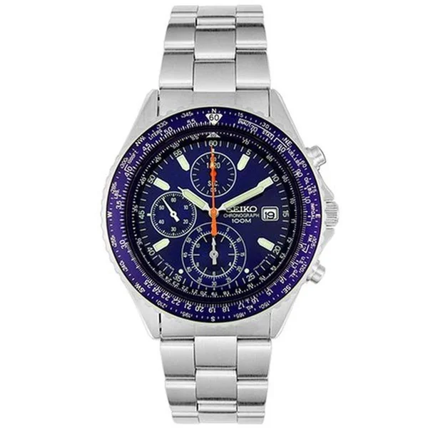 Seiko Men's Stainless-Steel Japanese Quartz Dress Watch - Blue