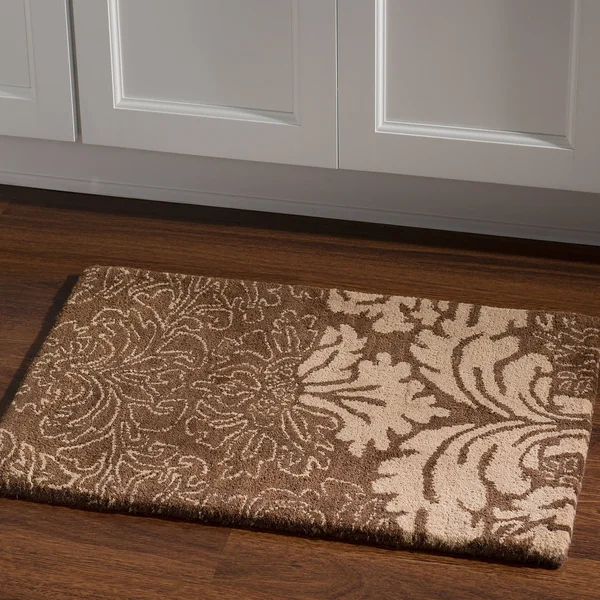 Linon Florence Damask Wool Rug - Brown