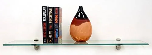 8x22 x 42x22 Glass Shelf - Brushed Steel Finish
