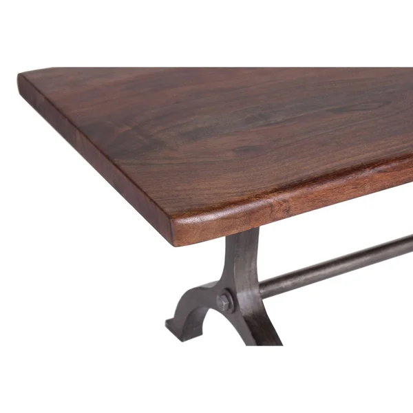 Casartis Living Dala Industrial Iron & Acacia Natural Edge Dining Bench - 56-Inch - Single - Brown - Dining Height