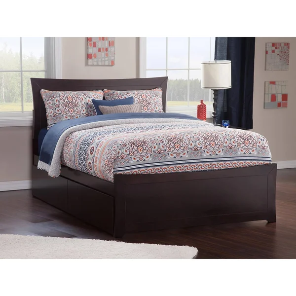 Atlantic Furniture Metro Queen Bed with Matching Foot Board in Espresso