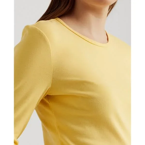 Lauren Ralph Lauren Long-Sleeve Stretch T-Shirt - Beach Yellow