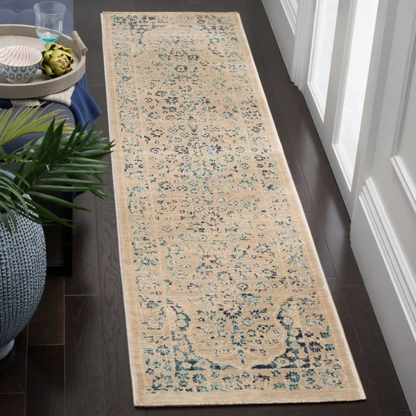 Safavieh EVK510F Evoke Beige, Turquoise Area Rug - 2& x 10&