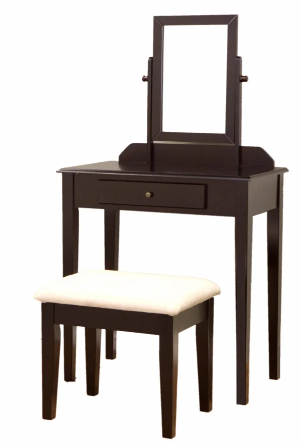 Frenchi Furniture Wood 3 PC Vanity Set Espresso