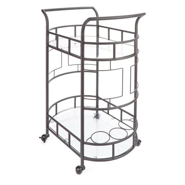 Silverwood Sinclair 2-Tier Serving Cart in Hammered Bronze