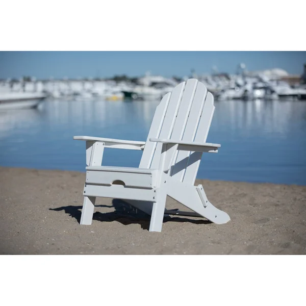 Luxeo Balboa White Folding Adirondack Patio Chair (2-Pack)