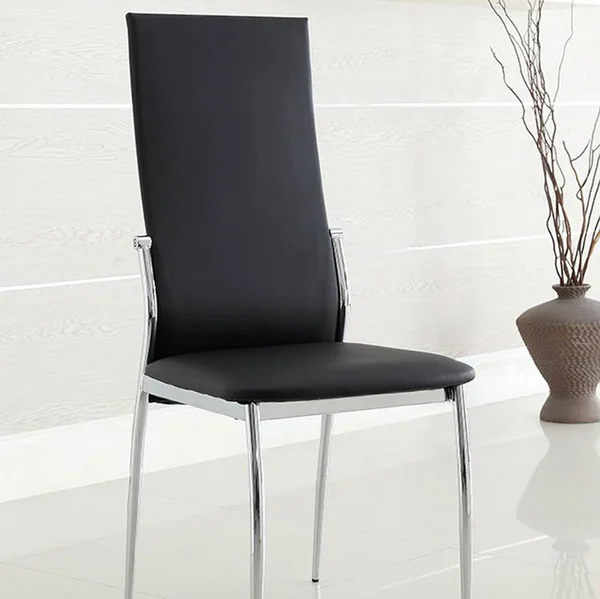 Kalawao Black Leatherette Side Chair Set of 2